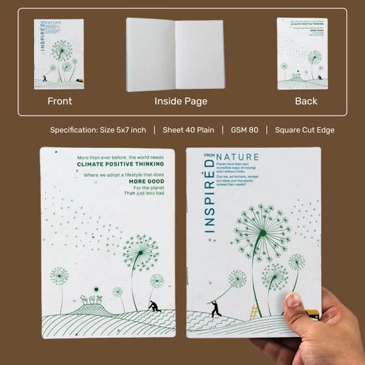 Scribble Plantable Notepad Center Pin | 5″x 7″ | 40 Plain Pages